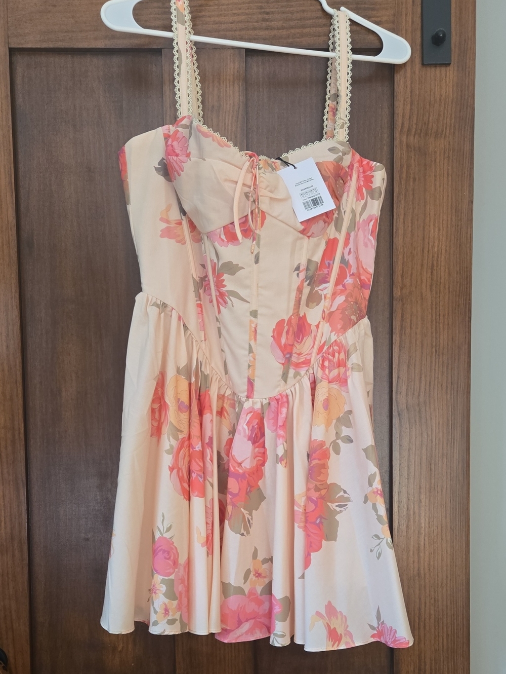 Floral Pink & Cream Sundress - Sleeveless Fit